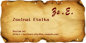 Zsolnai Etelka névjegykártya
